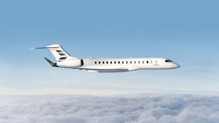 Private jet in flight