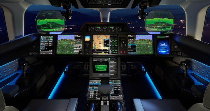 Business jet flight deck